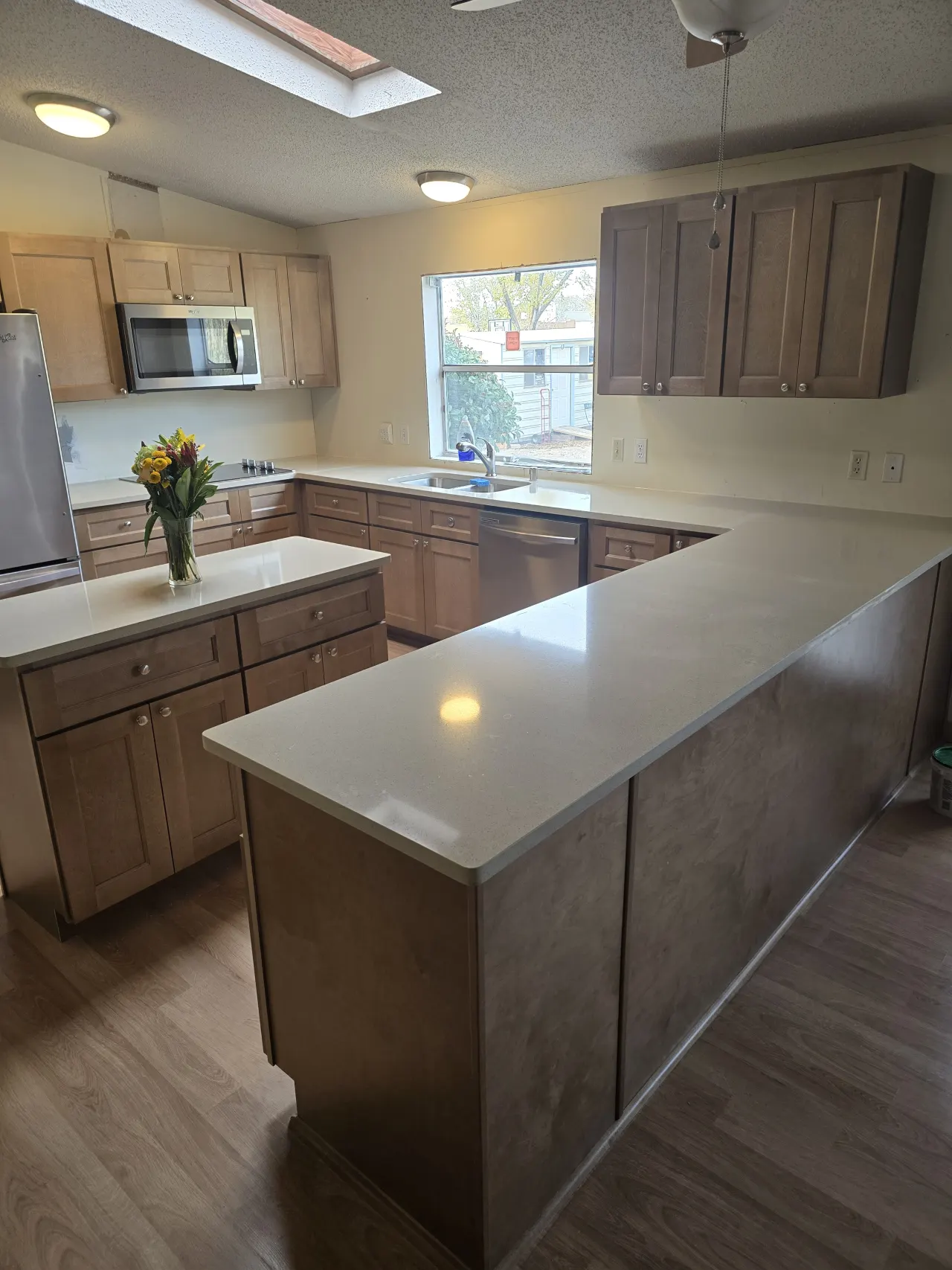 Light wood kitchen and island
